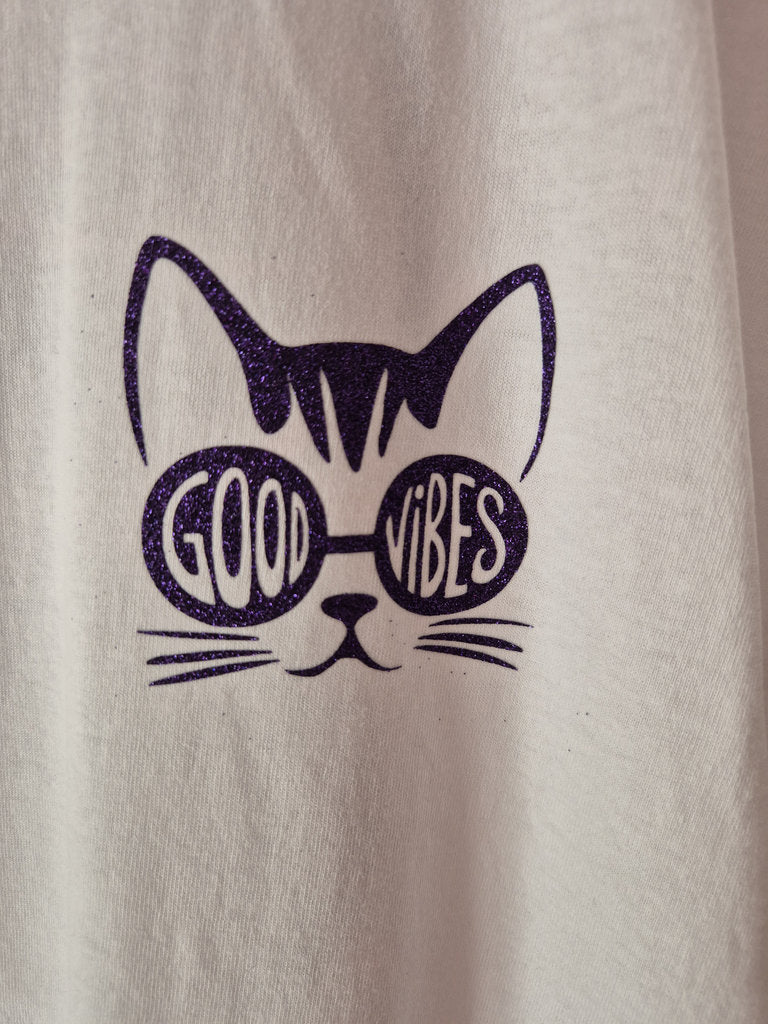T-shirt Good vibes pailleté