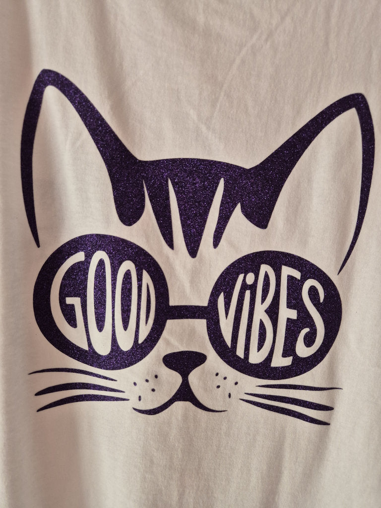 T-shirt Good vibes pailleté