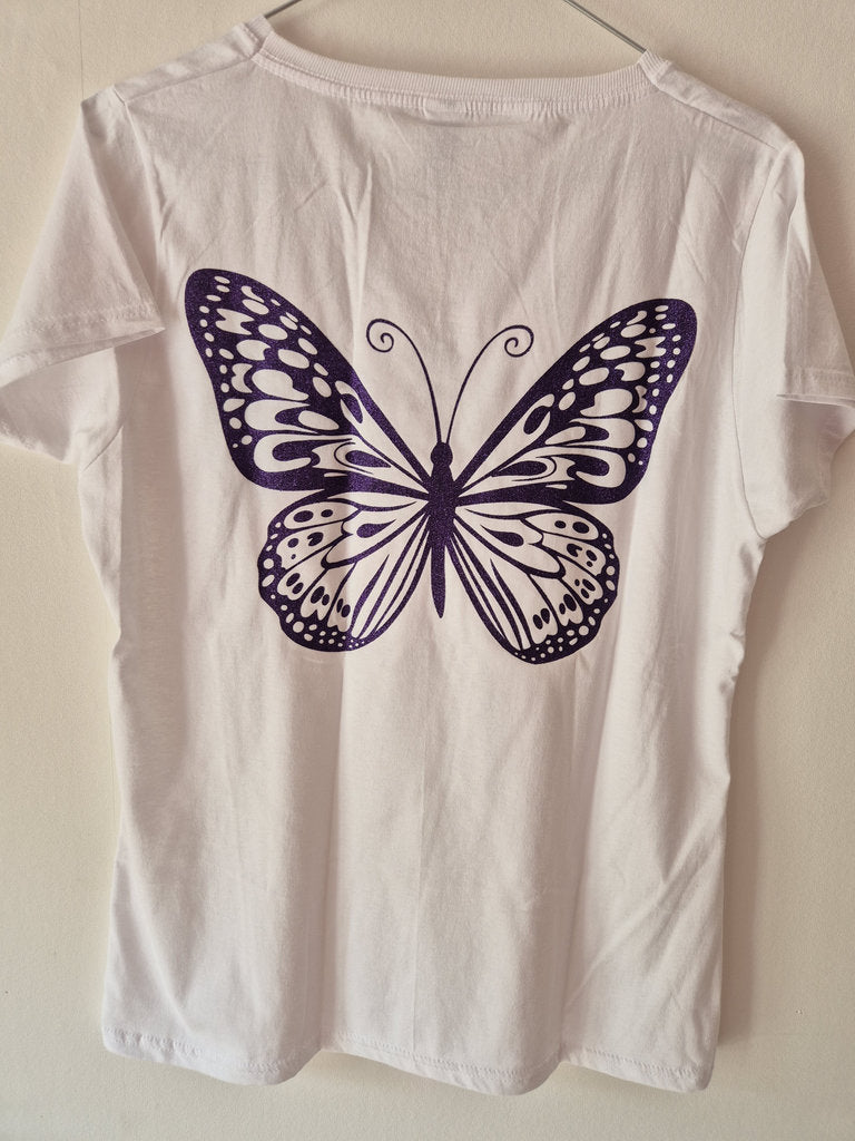 T-shirt papillon pailleté