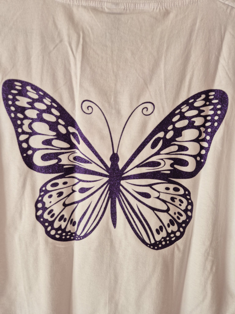 T-shirt papillon pailleté
