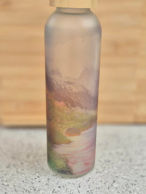 Bouteille en verre givré