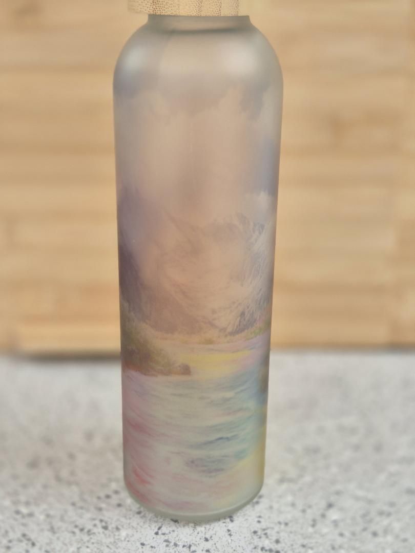 Bouteille en verre givré
