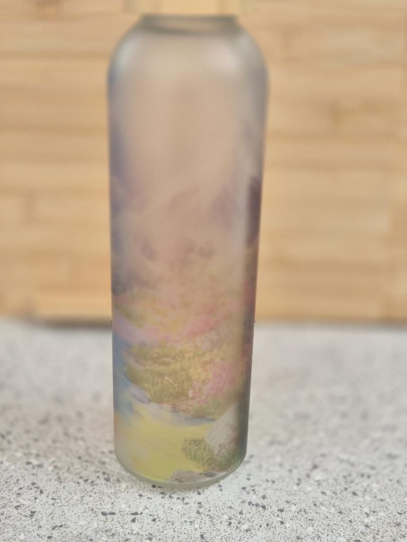 Bouteille en verre givré