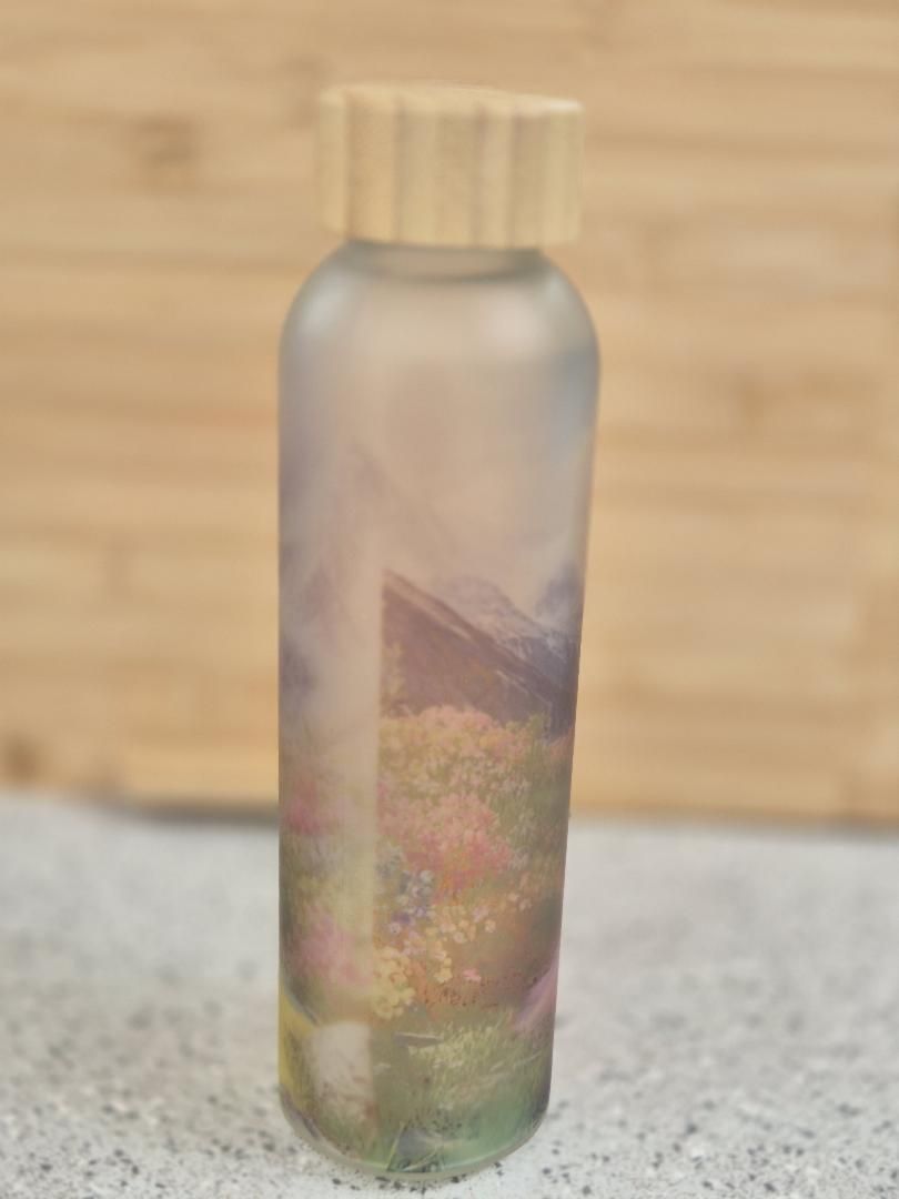 Bouteille en verre givré